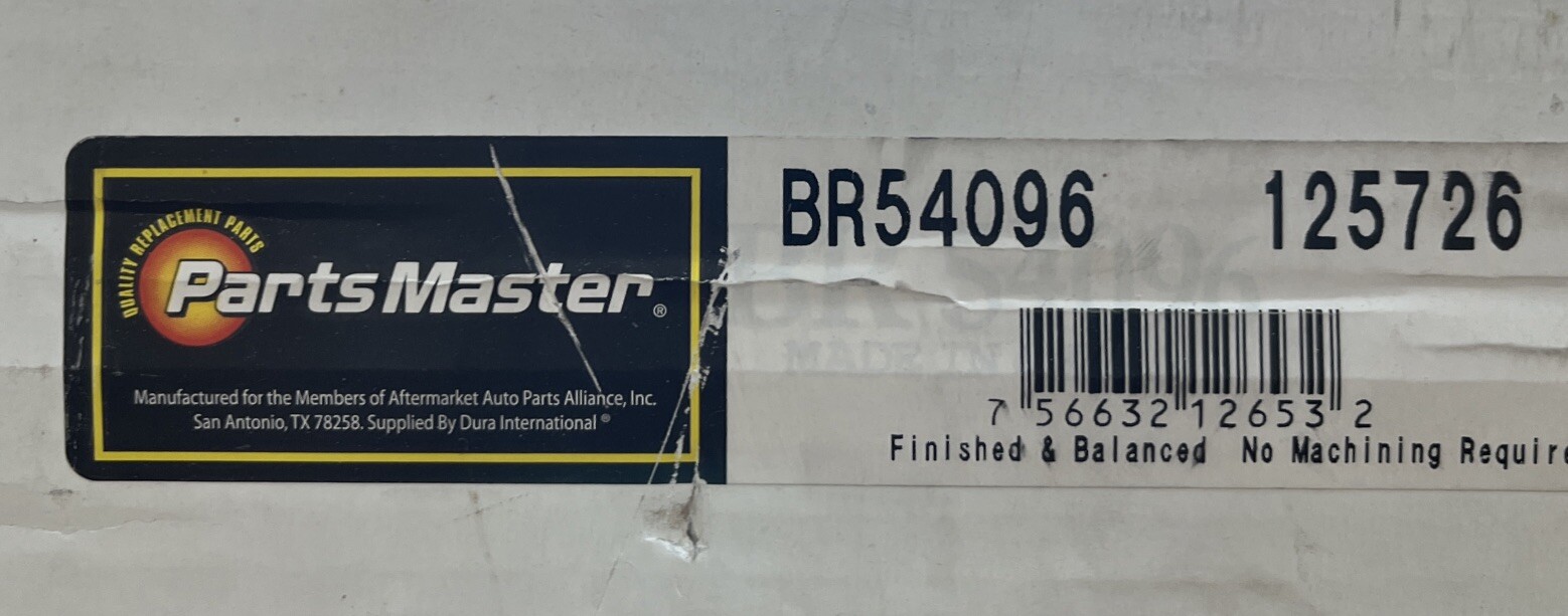 Disc Brake Rotor and Hub Assembly-RWD IAP Parts Master BR54096