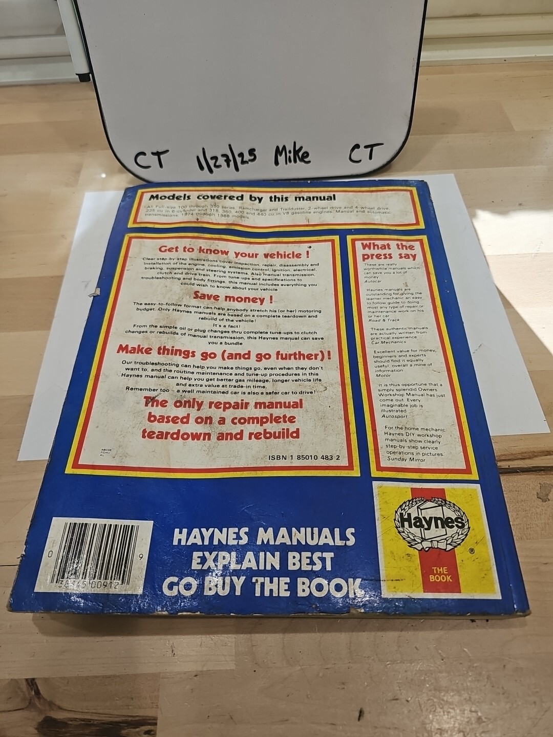 Dodge Pick-Ups 1974 - 1988 2WD 4WD Haynes Automotive Service Repair Manual 912 - Image 3