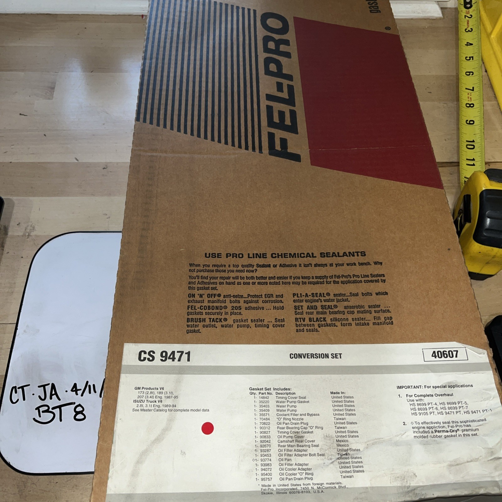 Engine Conversion Gasket Set Fel-Pro CS 9471