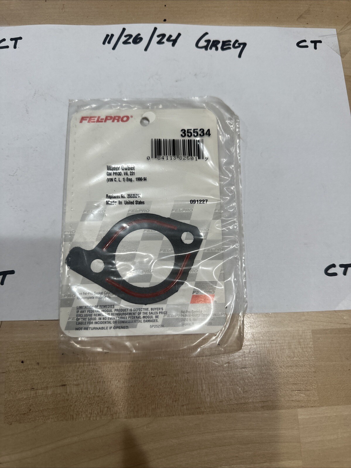 Engine Coolant Thermostat Housing Gasket Fel-Pro 35534