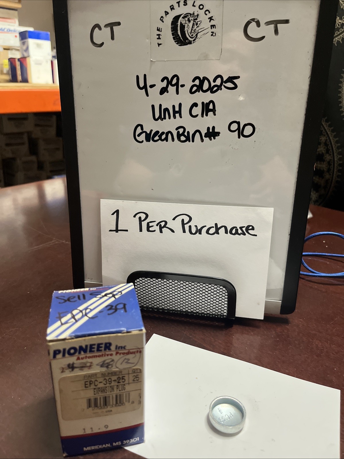 Engine Core Plug-Expansion Plug Pioneer EPC-39 1 Per Purchase