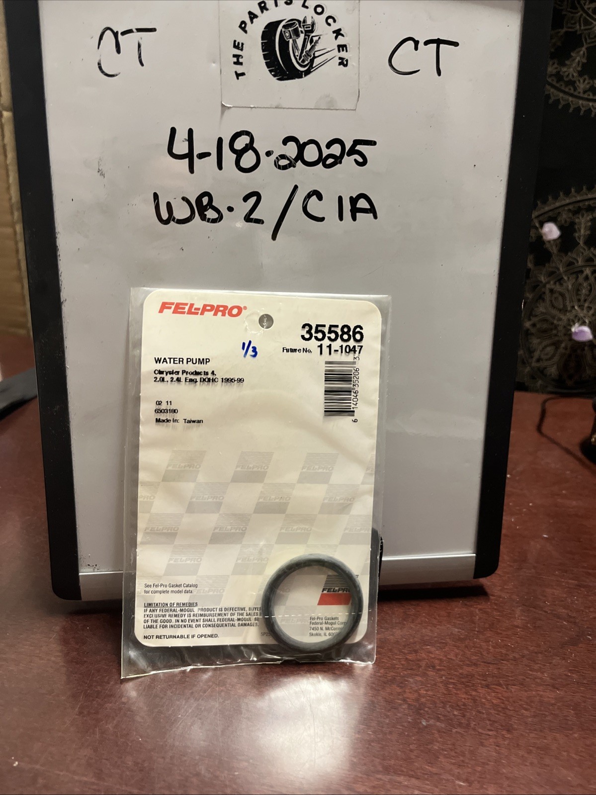 Engine Water Pump O-Ring Fel-Pro 35586