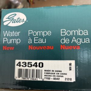 Engine Water Pump-Water Pump Standard Genuine Gates 43540