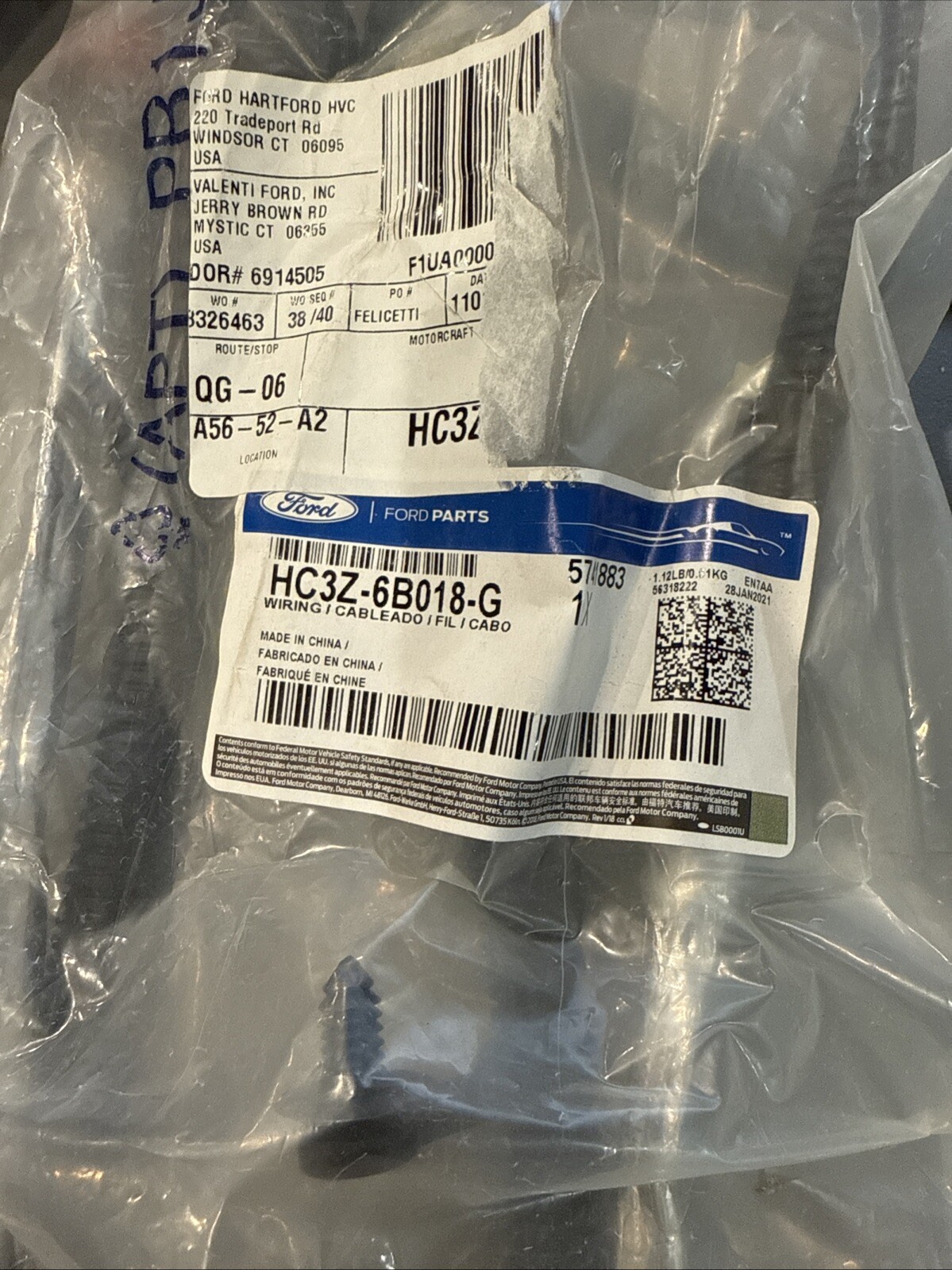 FORD OEM 17-19 F-250 Super Duty Engine Engine Parts-Wire HC3Z6B018G