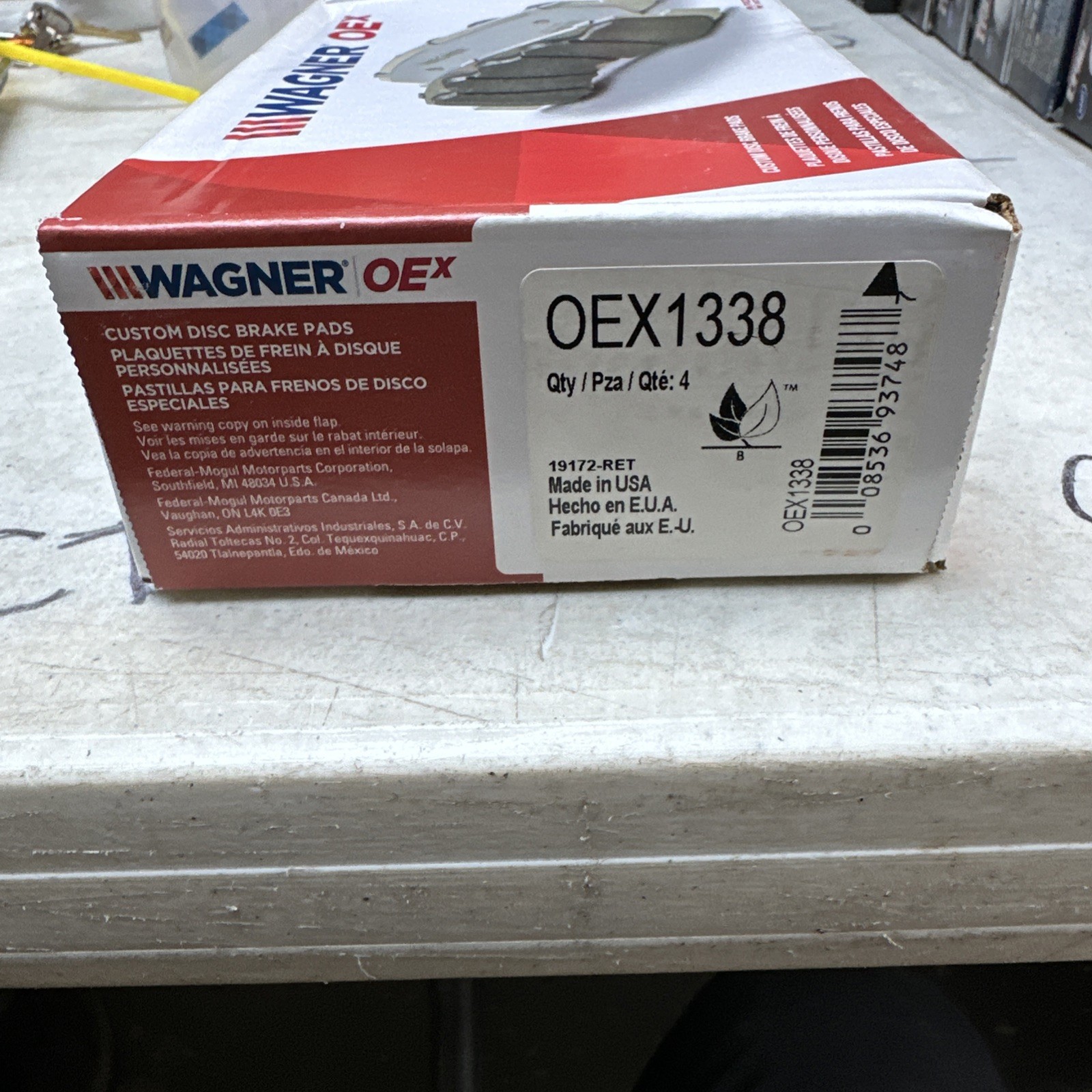 For Nissan Sentra 2007-2008 Wagner OEX1338 OEX Ceramic Front Disc Brake Pads - Image 3
