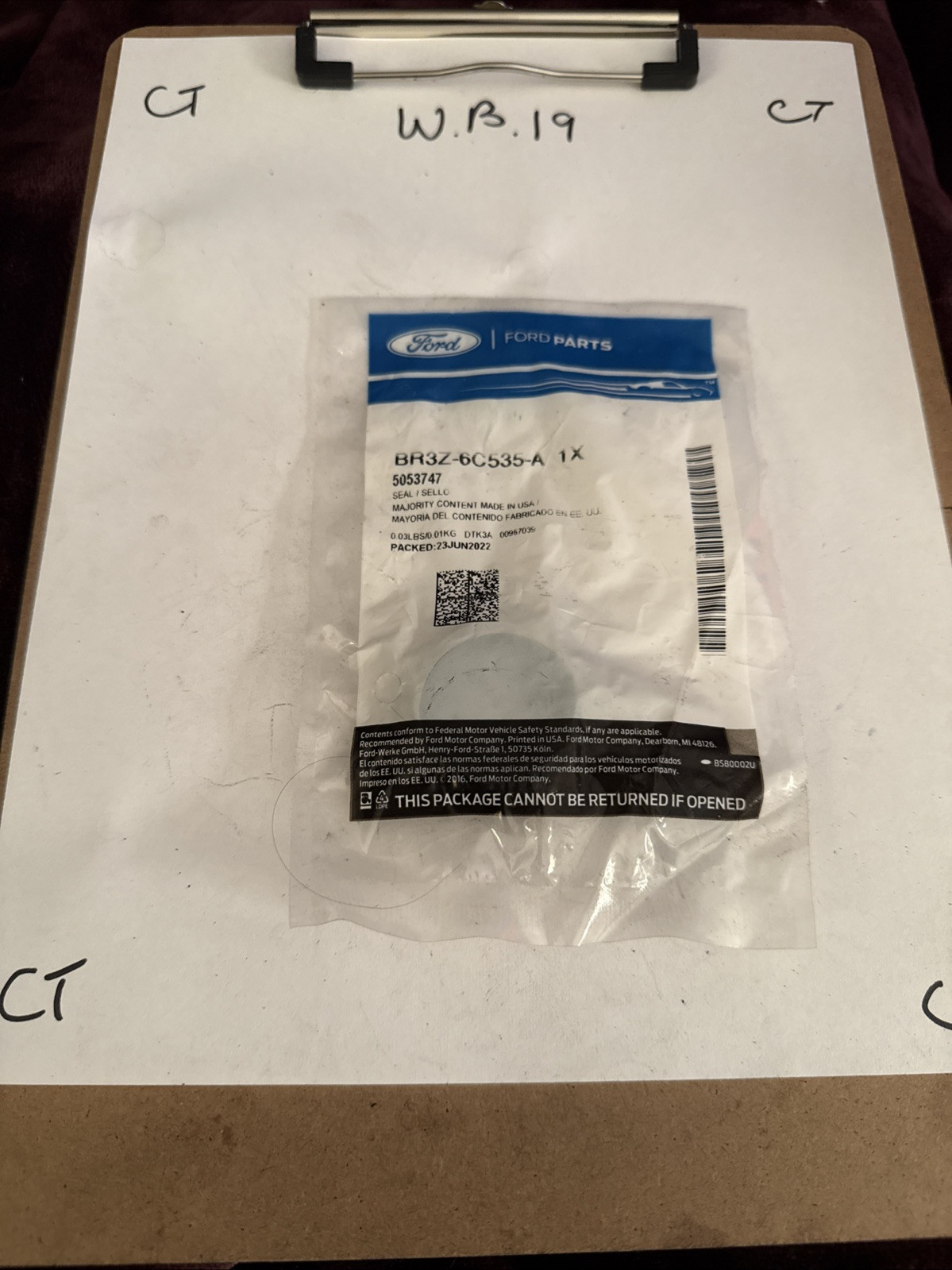 Ford Engine Valve Cover Washer Seal Genuine OEM BR3Z-6C535-A