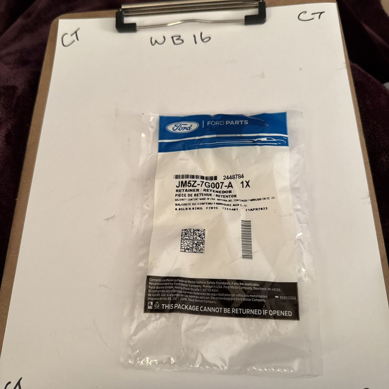 Ford JM5Z-7G007-A Retainer