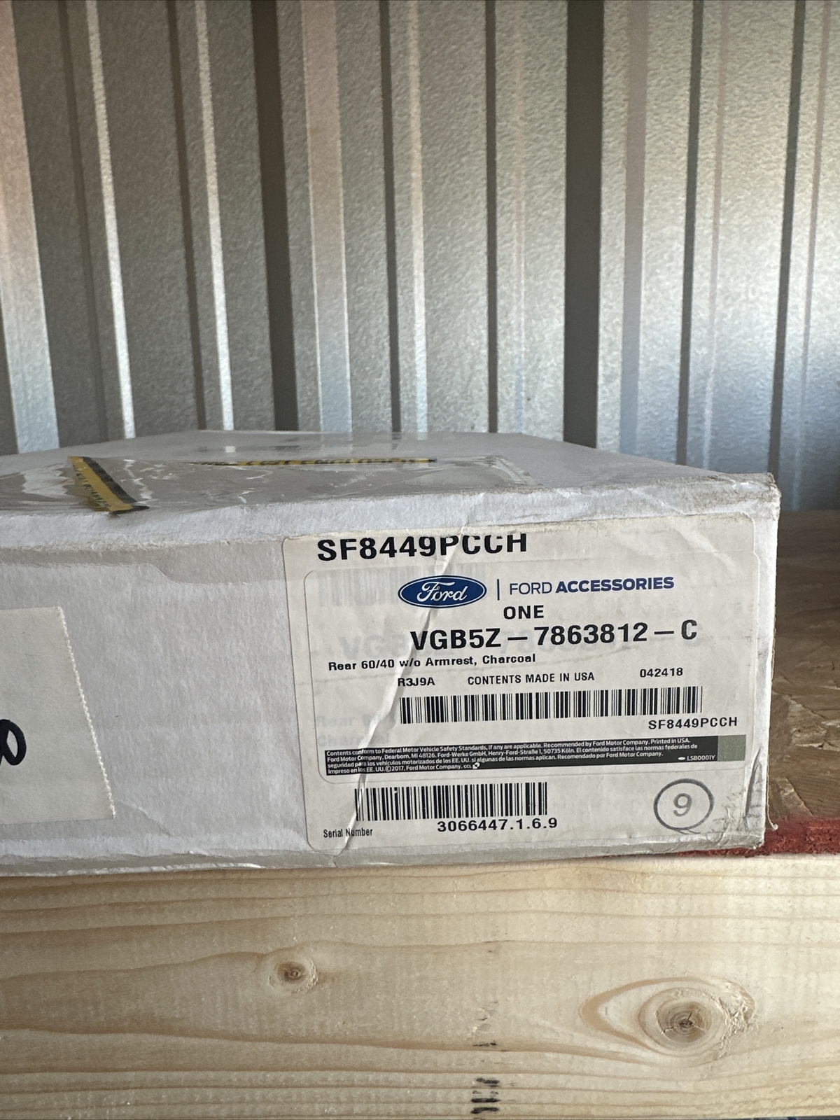 Ford Seat Covers - Rear, 60/40 without Armrest, Charcoal Oem NOS VGB5Z-7863812-c