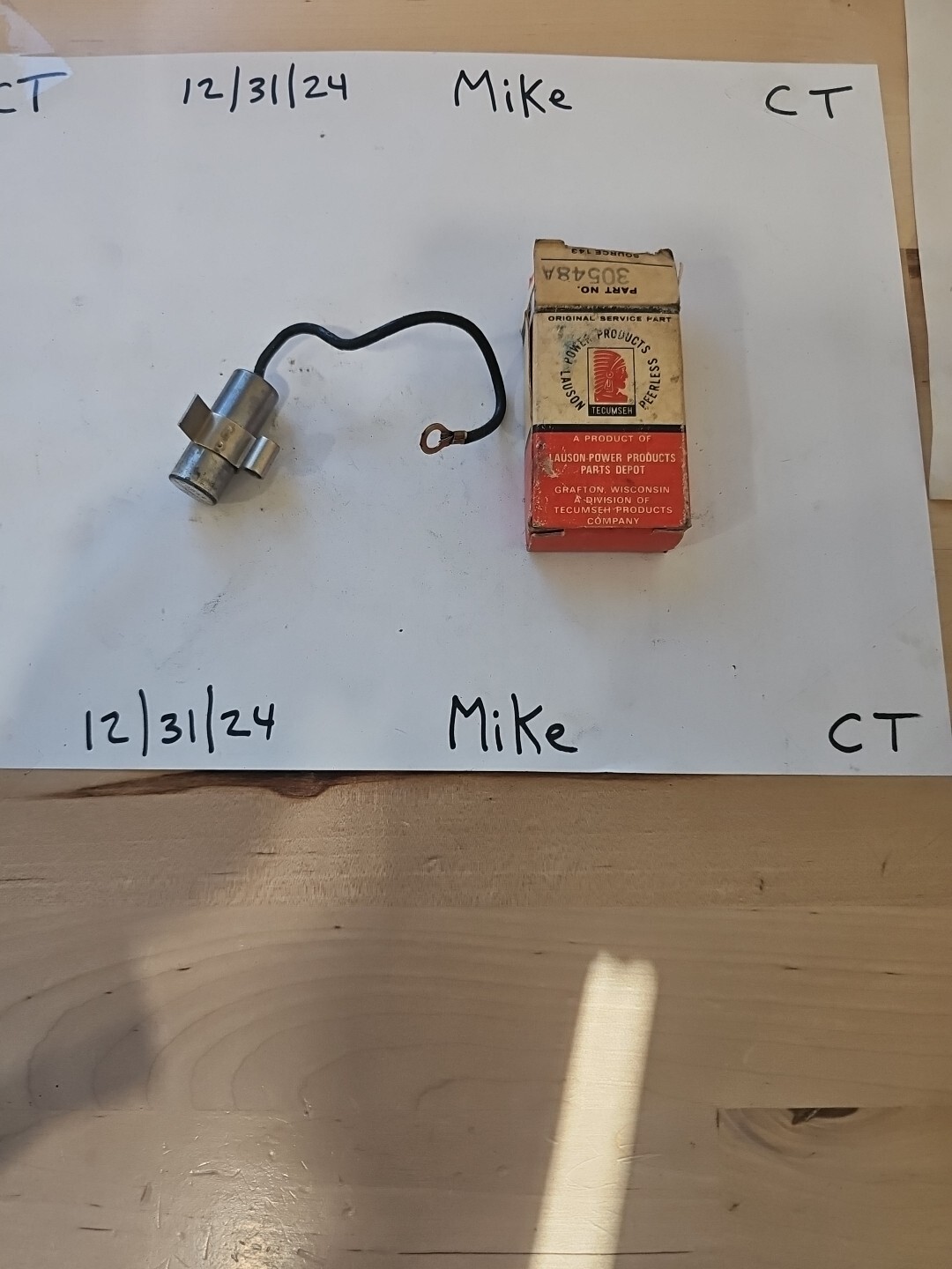 GENUINE OEM TECUMSEH CONDENSER #30548A NOS