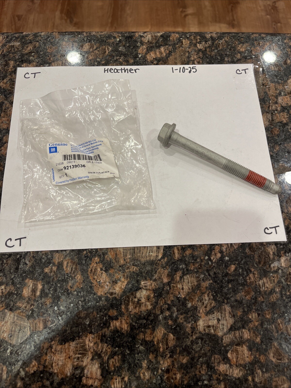 GM Genuine Head Bolt/Engine Cylinder Head Bolt #92139036