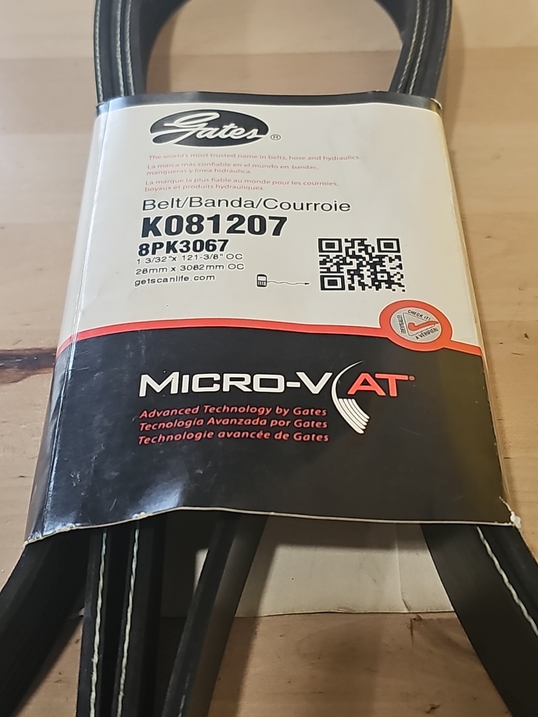 Gates K081207 Micro-V Serpentine Drive Belt For Select 01-03 Ford Models - Image 3