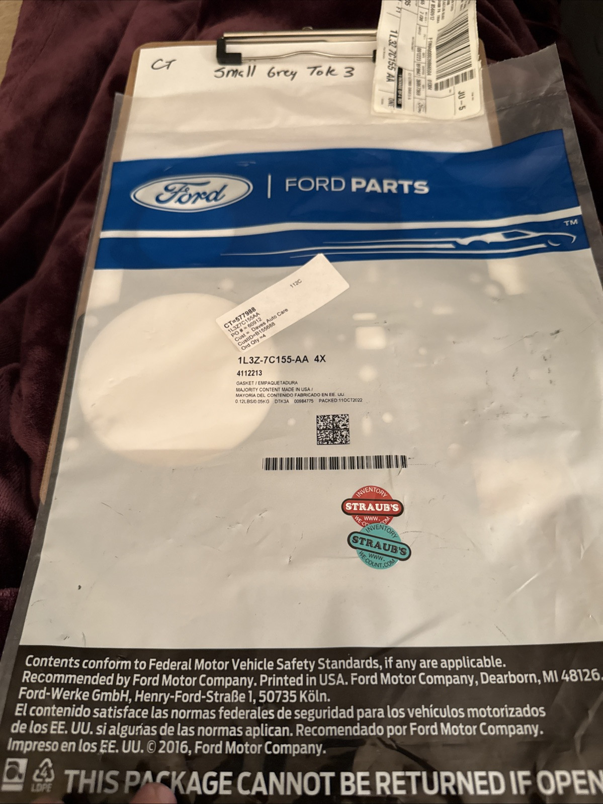 Genuine Ford Gasket 1L3Z-7C155-AA