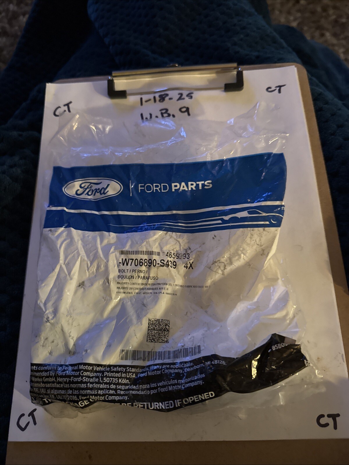 Genuine Ford Hub & Bearing Mount Bolt (QTY 1) W706890-S439 Sold Individually