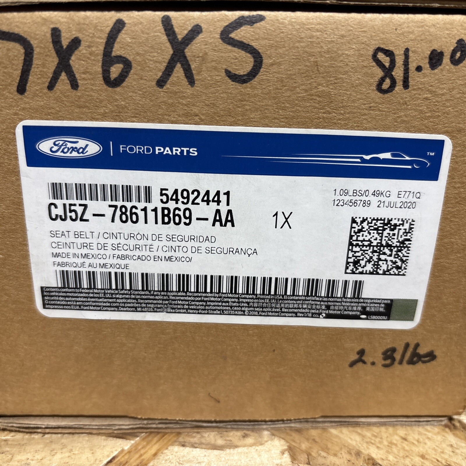 Genuine Ford Lap & Shoulder Belt CJ5Z-78611B69-AA - Image 3