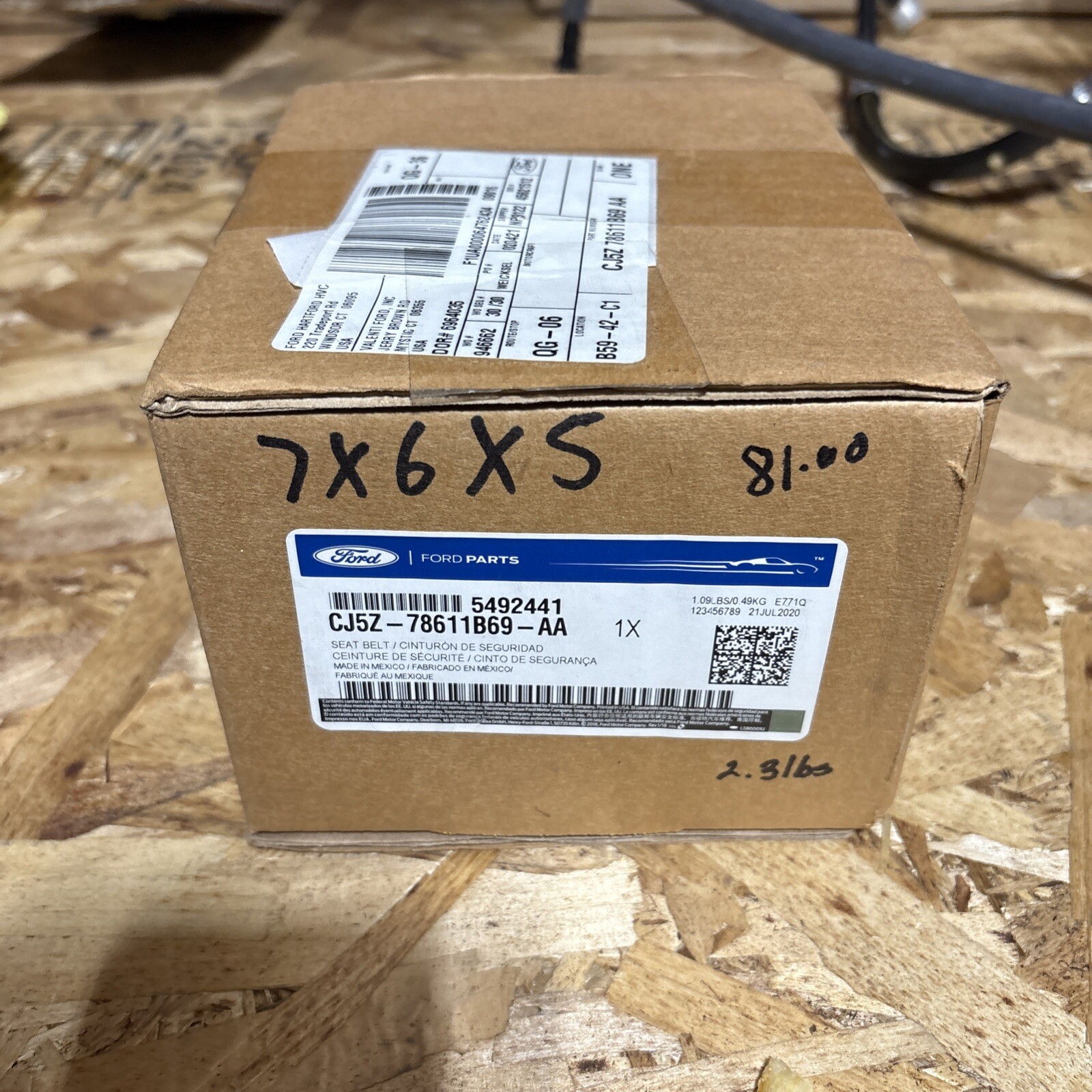 Genuine Ford Lap & Shoulder Belt CJ5Z-78611B69-AA