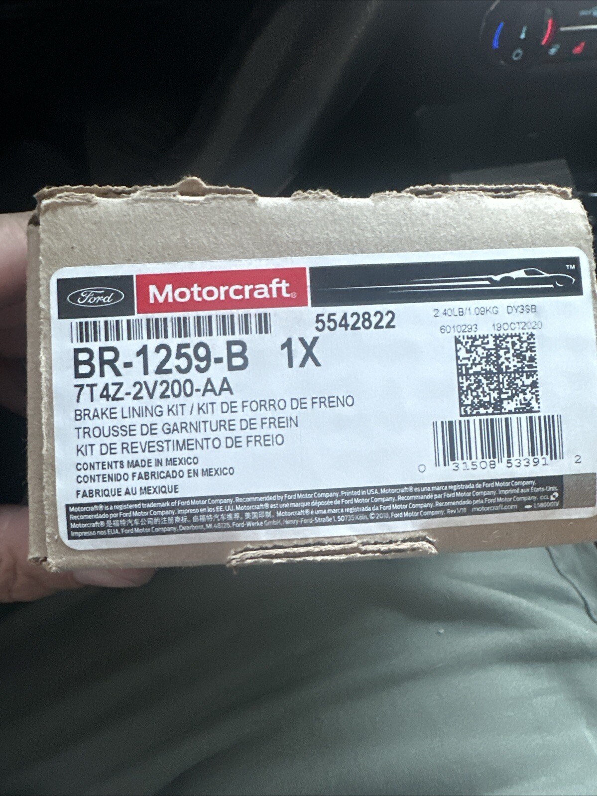 Genuine Ford OEM Motorcraft BR-1259-B Rear Disc Brake Set 7T4Z-2V200-AA