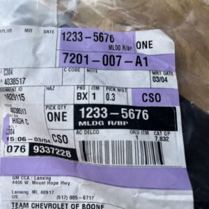 Genuine GM 1233-5676 Molding Rear Bumper Imp Bar