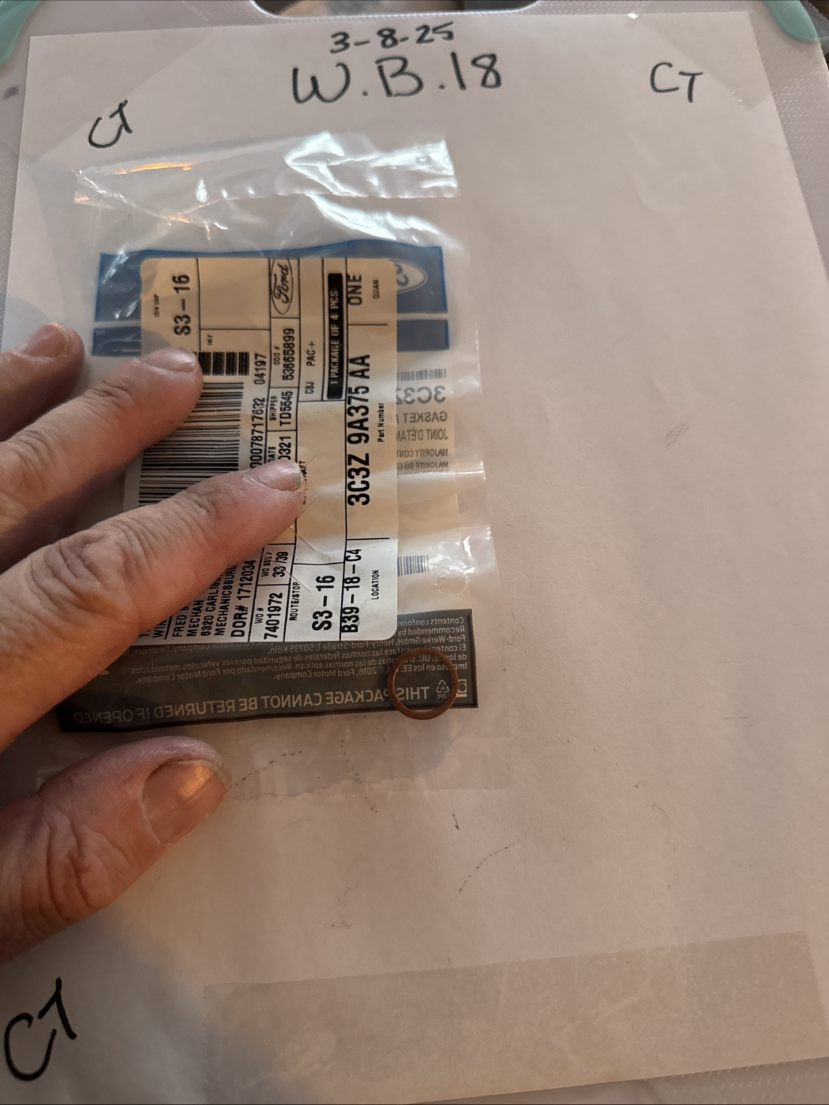 Genuine GM 3C3Z-9A375-AA Gasket New Old Stock from Shop - Image 4