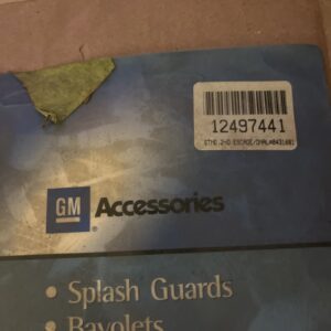 Genuine GM Splash Guards - Molded,Rear - No Logo Black GM Part #12497442 NOS