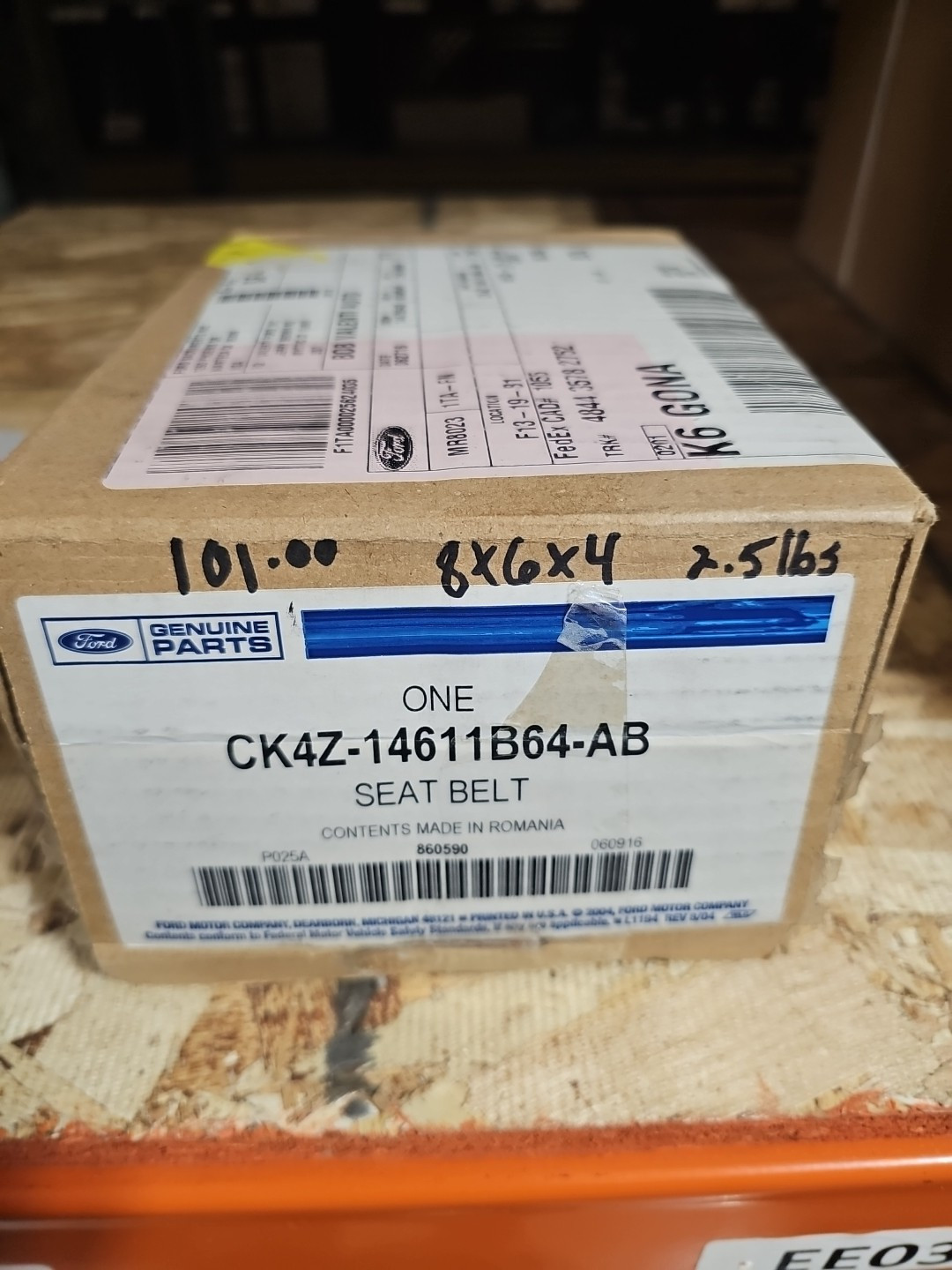 Genuine OEM Ford Transit 2015-2024 Rear Center Seat Belt Assembly CK4Z14611B64AB