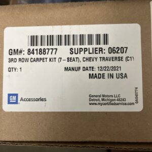 Genuine OEM GM Third Row Carpet Floor Mat Black 2018-2021 Traverse GM 84188777
