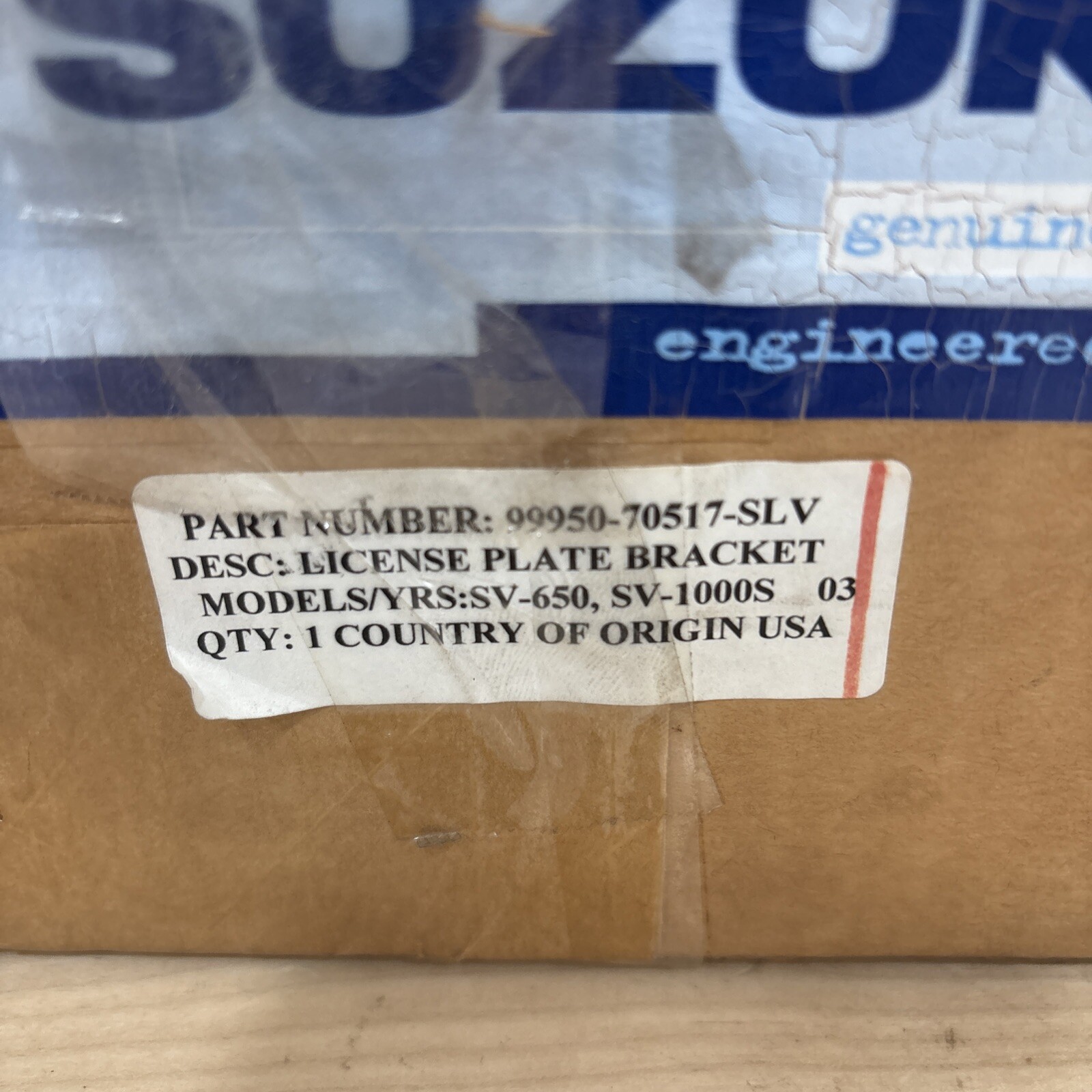 Genuine Suzuki License Plate Bracket,SV650(S), SV1000S, P/N#99950-70517-SLV - Image 4