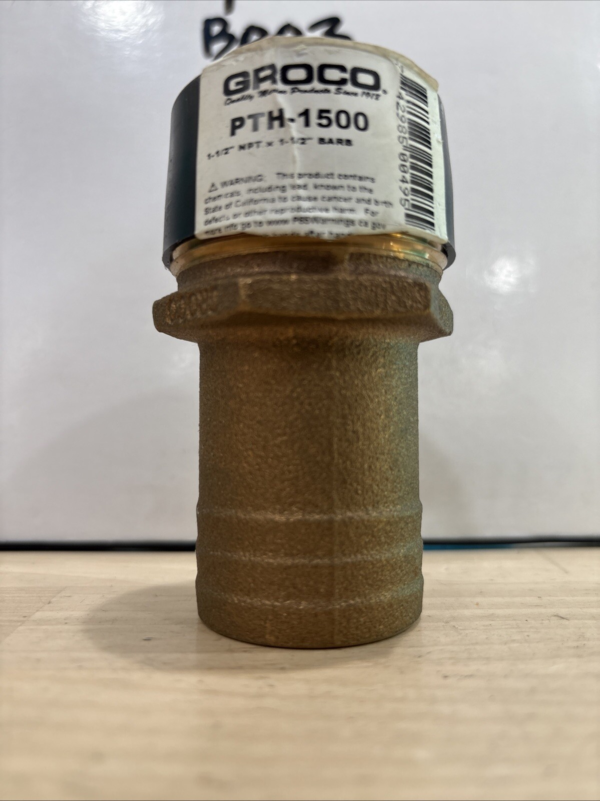 Groco PTH Bronze Standard Flow Pipe-To-Hose Adapter With NPT Thread PTH-1500 - Image 3