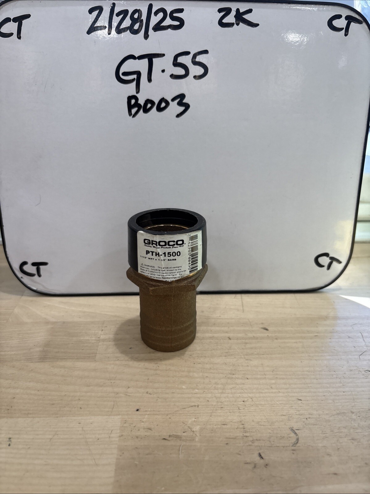 Groco PTH Bronze Standard Flow Pipe-To-Hose Adapter With NPT Thread PTH-1500