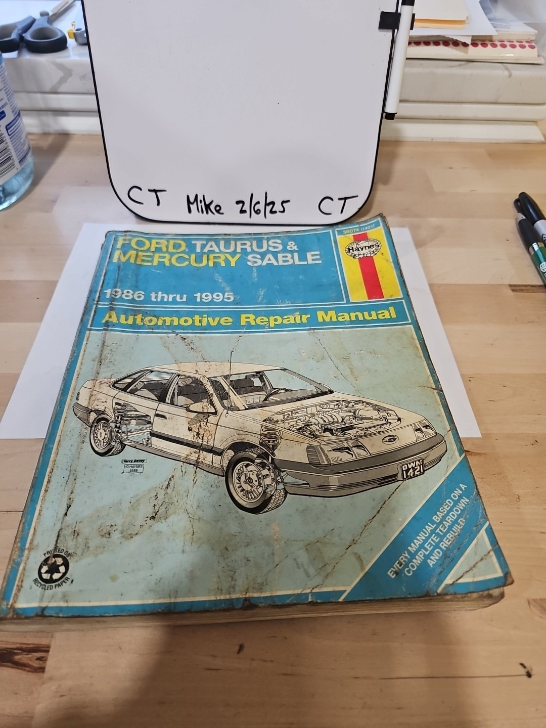 Haynes Repair Manual 1986-1995 Ford Taurus & Mercury Sable 36074 Auto Handbook