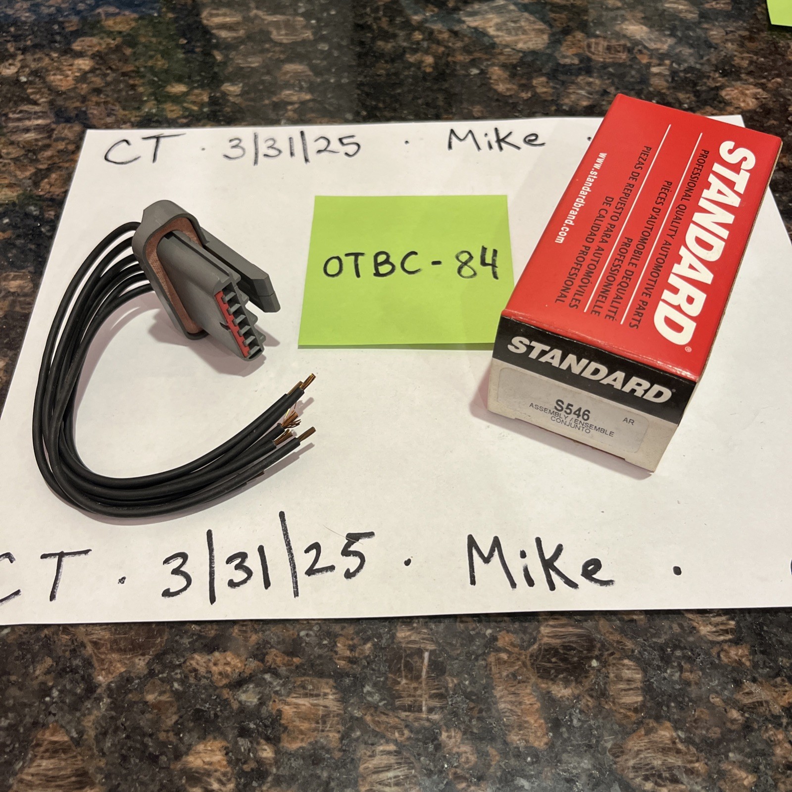 Ignition Control Module Connector Standard S-546