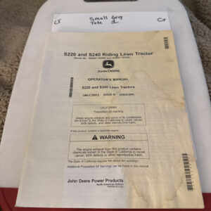 John Deer Operators Manual Omuc28812 S220 S240 Lawn Tractor