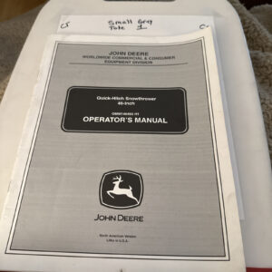 John Deere 425,445,455 Tractors Snowthrower OMM146455 Operators Manual Book