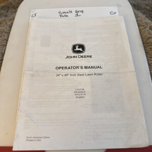 John Deere Lp64738 Operator Manual 24” 48” Steel Lawn Roller