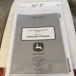 John Deere Omm168247 L2 Operators Manual 40” Tow Behind Thatcher