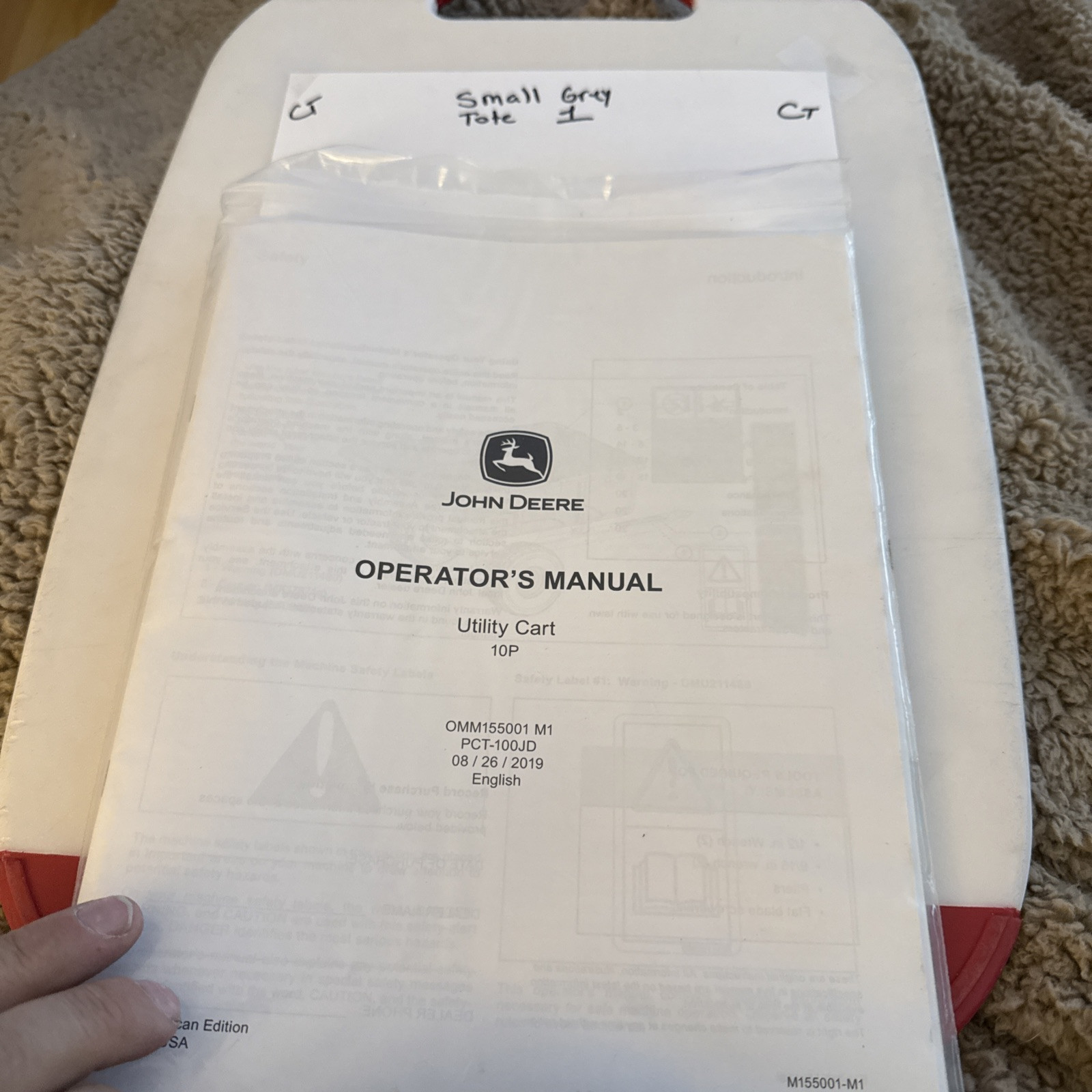 John Deere Utility Cart 10P Operators Manual OMM155001