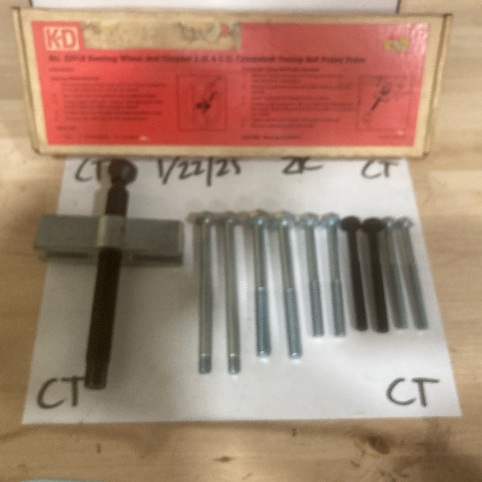 K-D Steering Wheel & Chrysler Crank Shaft Timing Belt Pulley Puller No. 2291B - Image 3