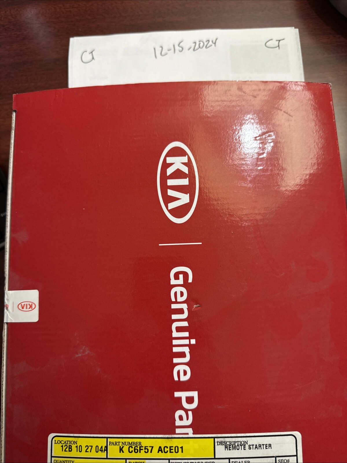 Kia Remote Start, Push Button Start Model Kia Part No.: C6F57ACE01 - Image 3