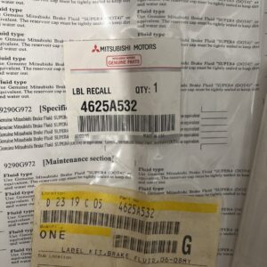 Label Kit, Brake Fluid, 0 - Mitsubishi (4625A532)