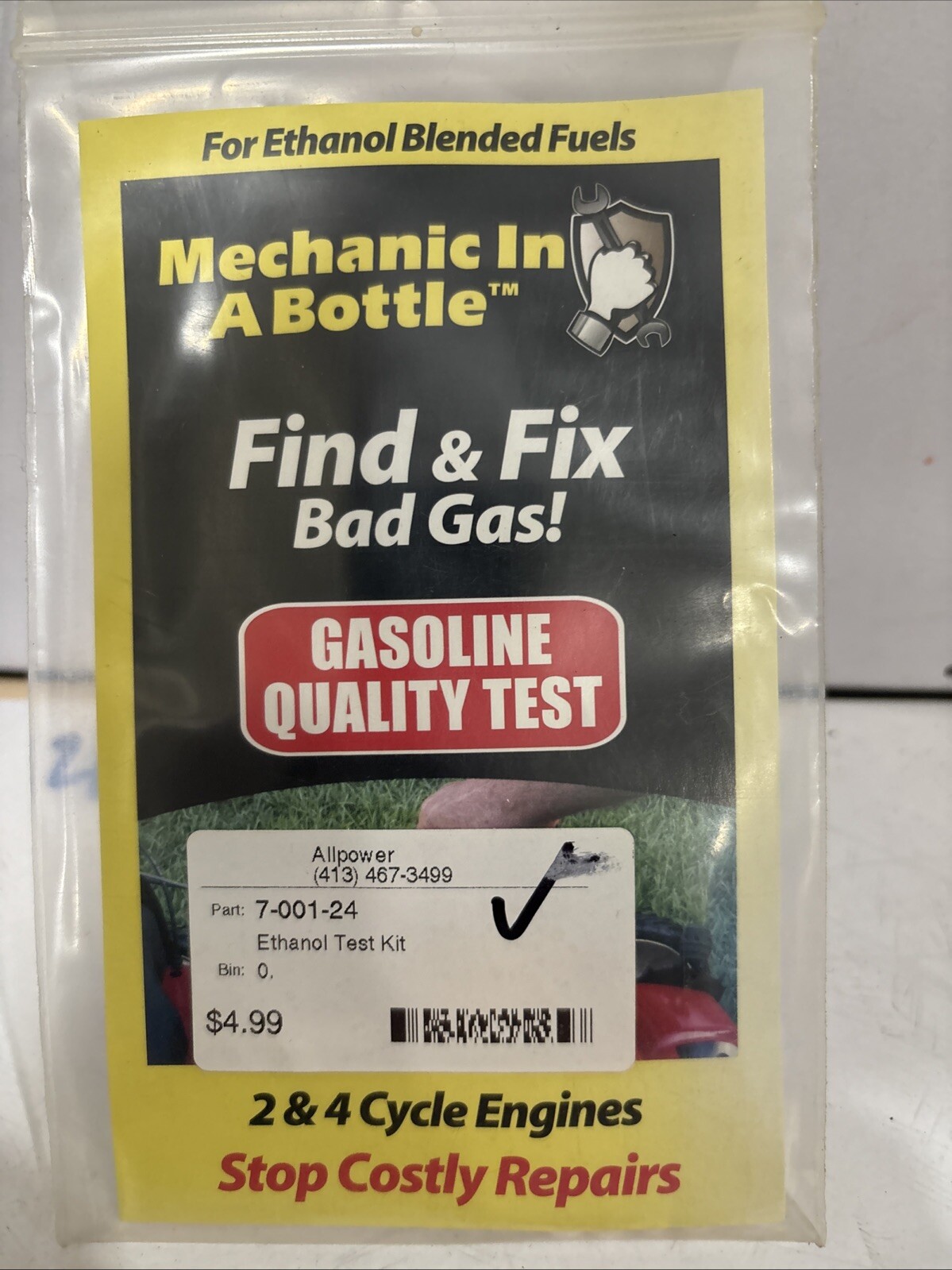 Mechanic In A Bottle “Find & Fix Bad Gas” Gas Quality Test 5 Swabs - Image 3