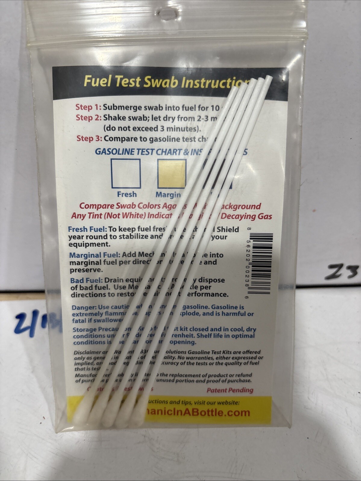 Mechanic In A Bottle “Find & Fix Bad Gas” Gas Quality Test 5 Swabs - Image 4
