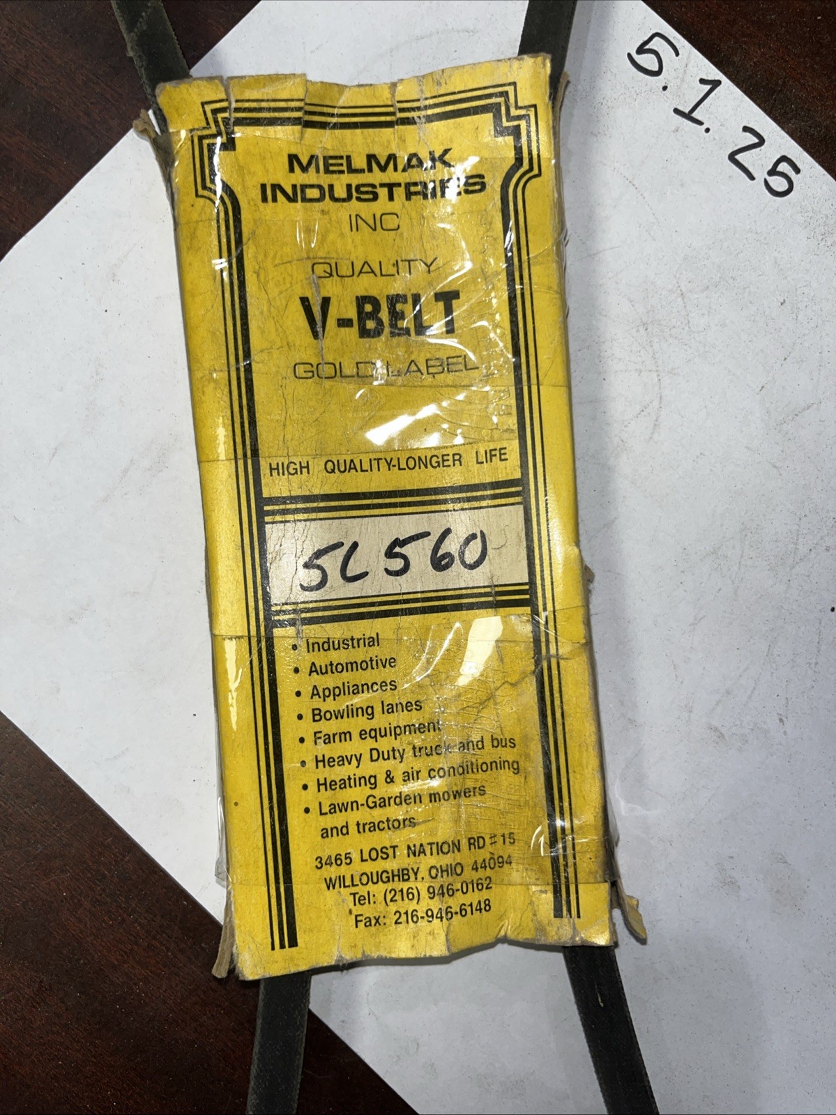 Melmak Industries V Belt 5L560 - Image 3