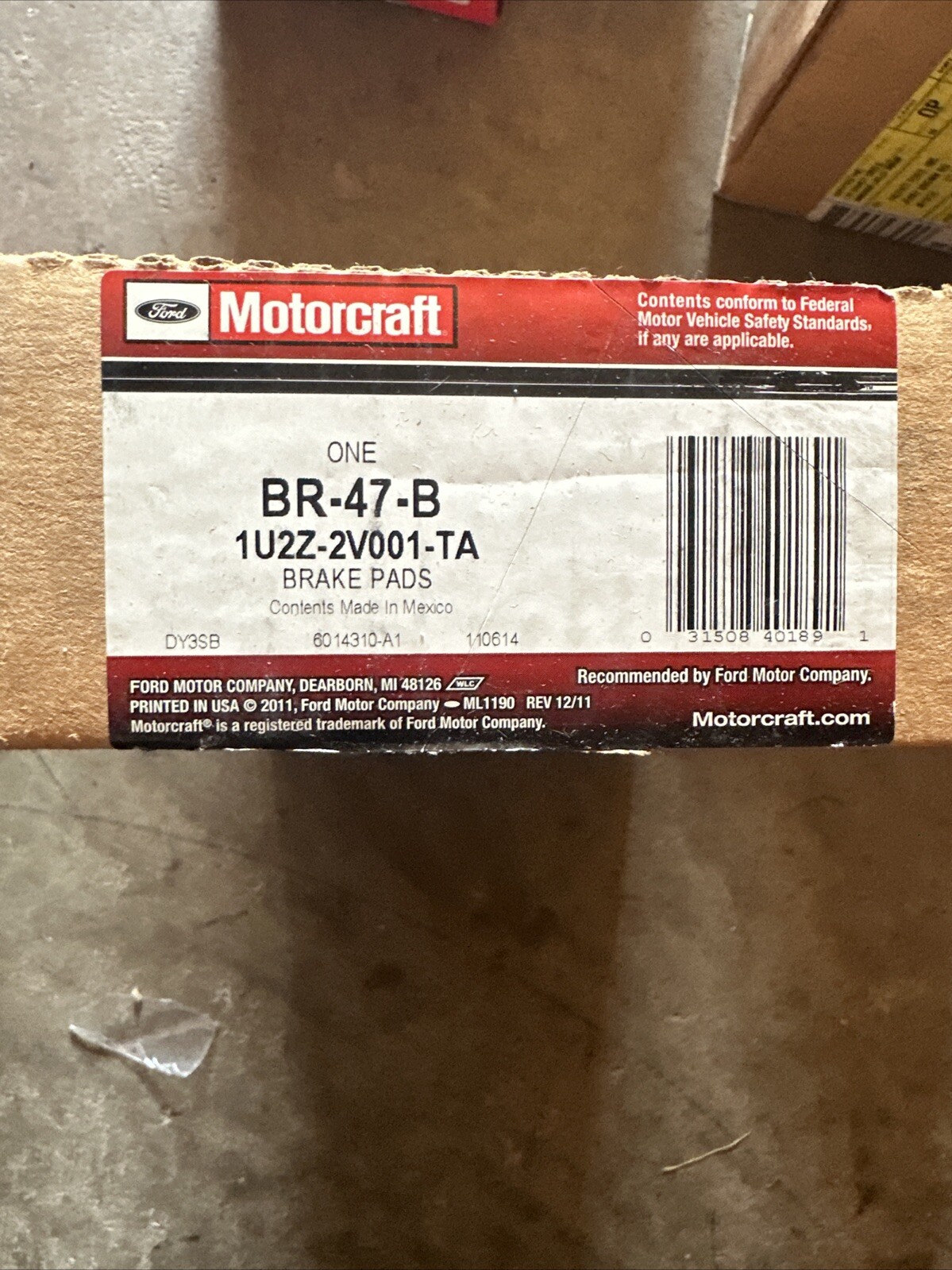 Motorcraft BR-47-B Brake Pad Set Front Ford 1U2Z-2V001-TA 95-00 Ranger Explorer