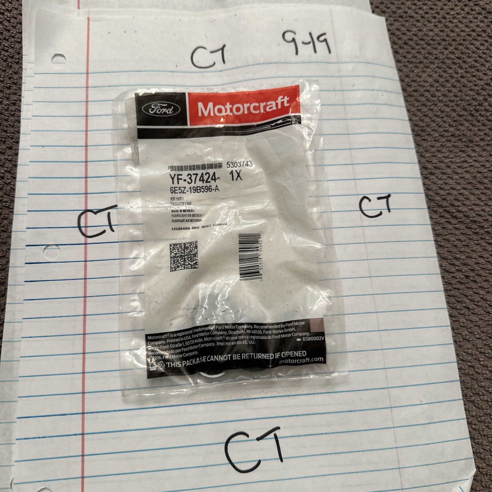 Motorcraft Yf37424 A/c Line O-Ring Kit / Ford 6E5Z-9B596-A