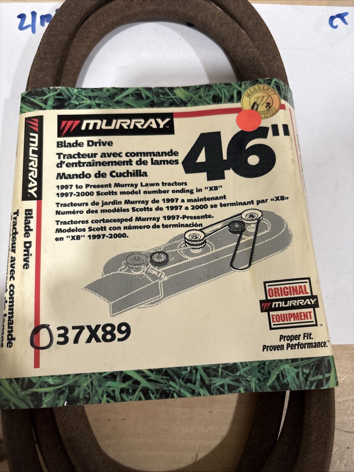 Murray 037X89MA 46" Blade Drive BELT GENUINE FACTORY OEM 37X89 037X89 - Image 3