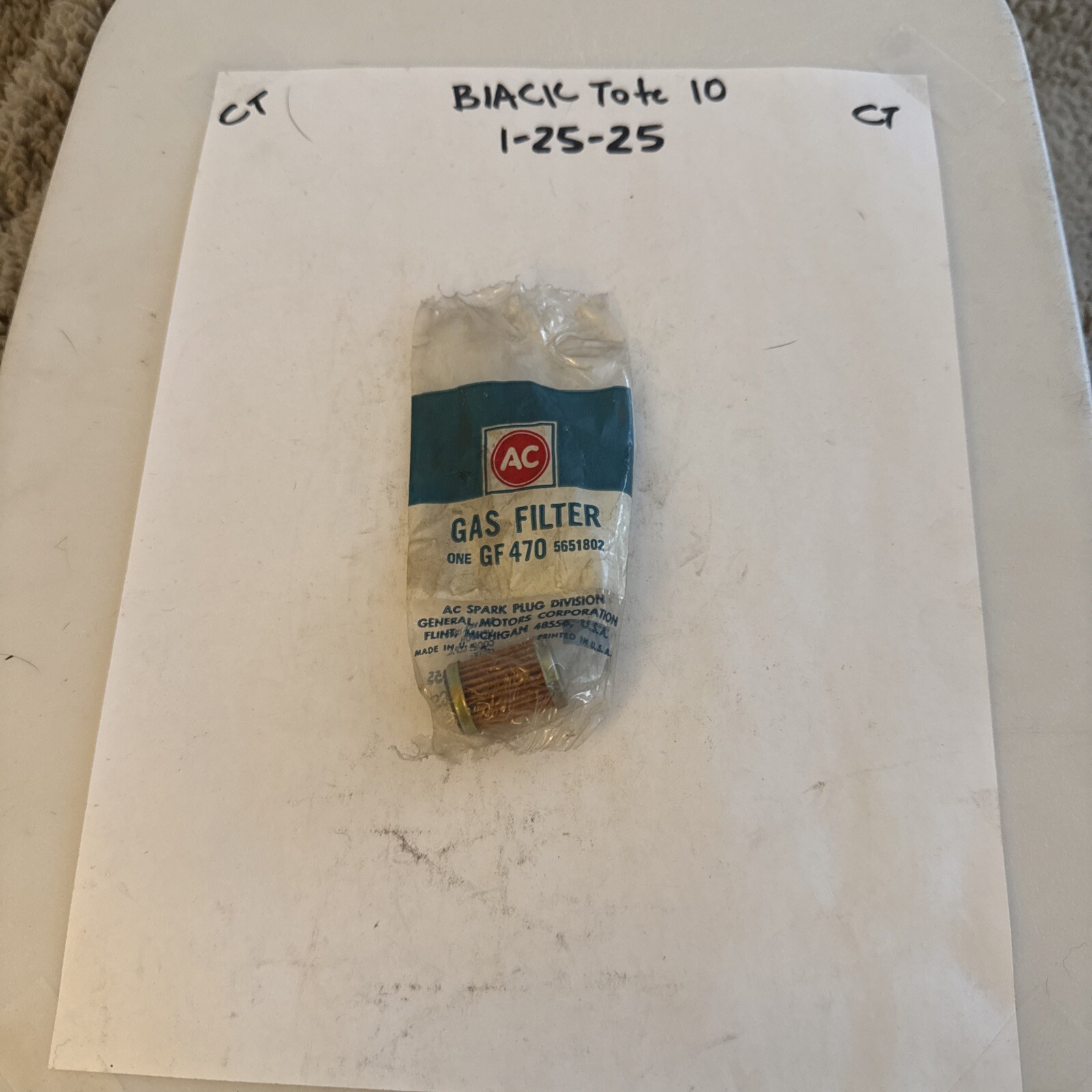 NEW Genuine AC Delco NOS Fuel Gas Filter 5651802 GF470