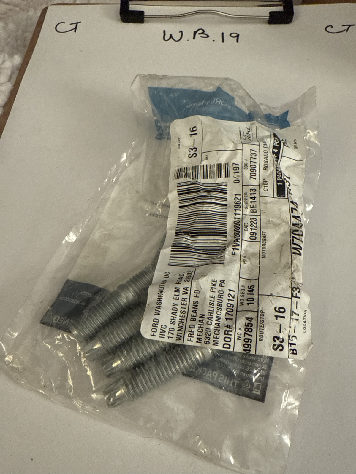 NEW Genuine Ford 4Pk 2.0 2.3 2.5L Exhaust Manifold Turbocharger Stud W704474S437 - Image 3