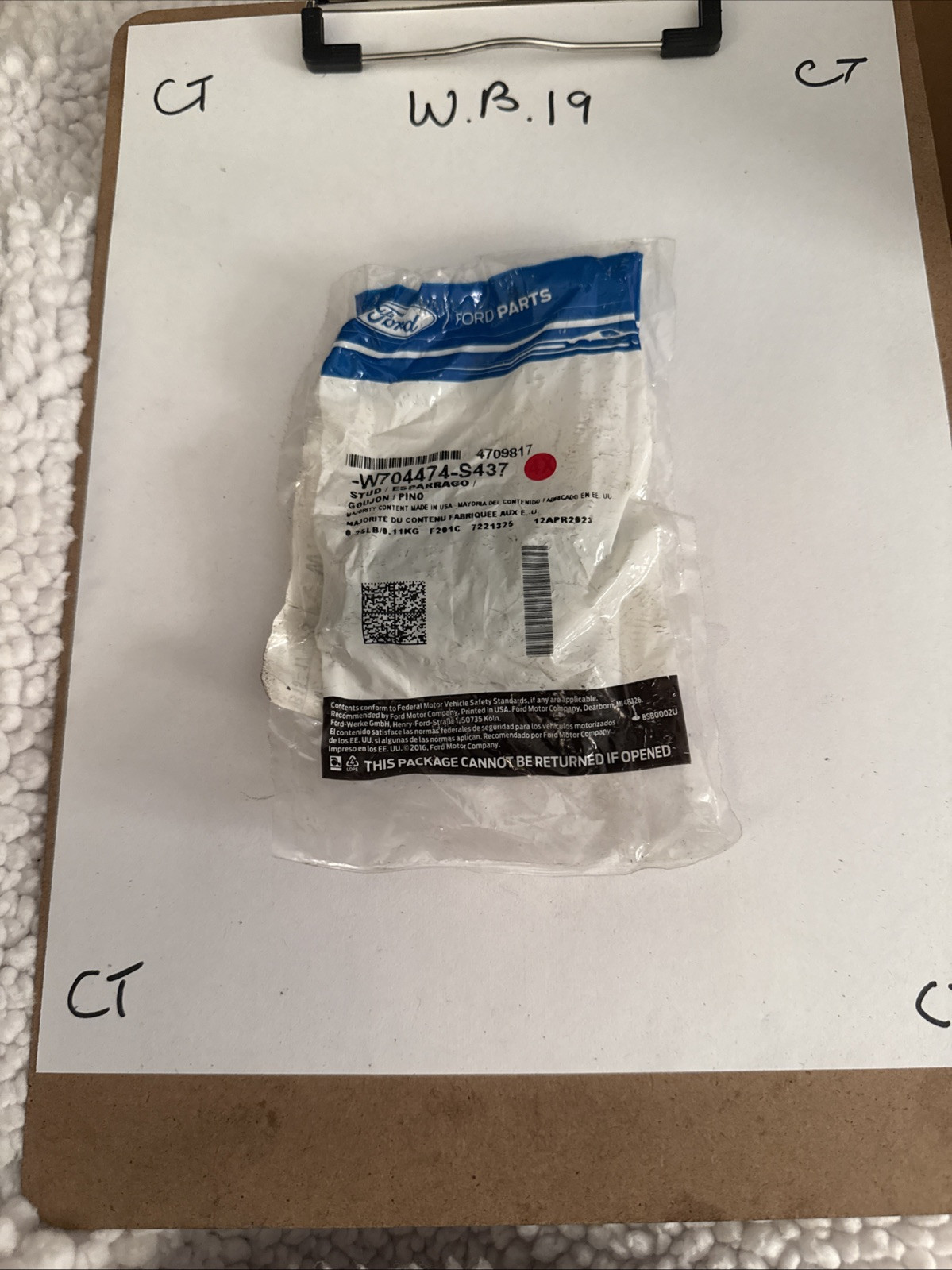 NEW Genuine Ford 4Pk 2.0 2.3 2.5L Exhaust Manifold Turbocharger Stud W704474S437