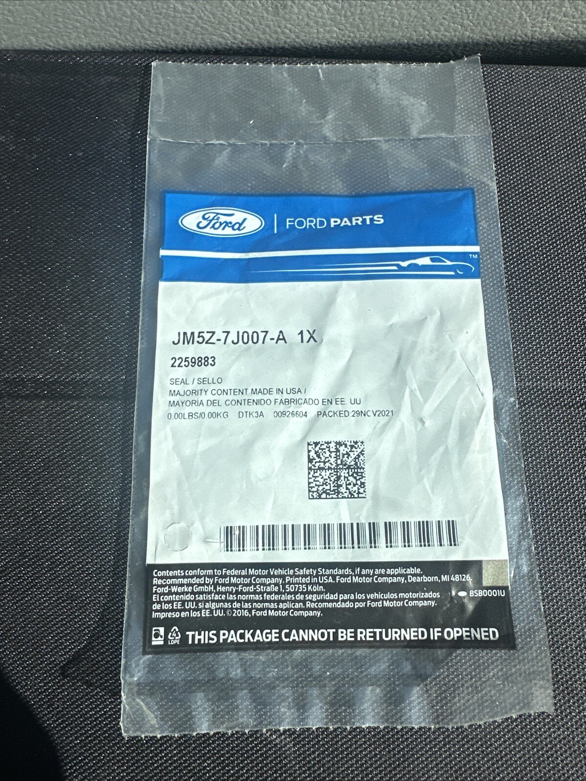NIP- JM5Z7J007A - SEAL - Ford Genuine Parts