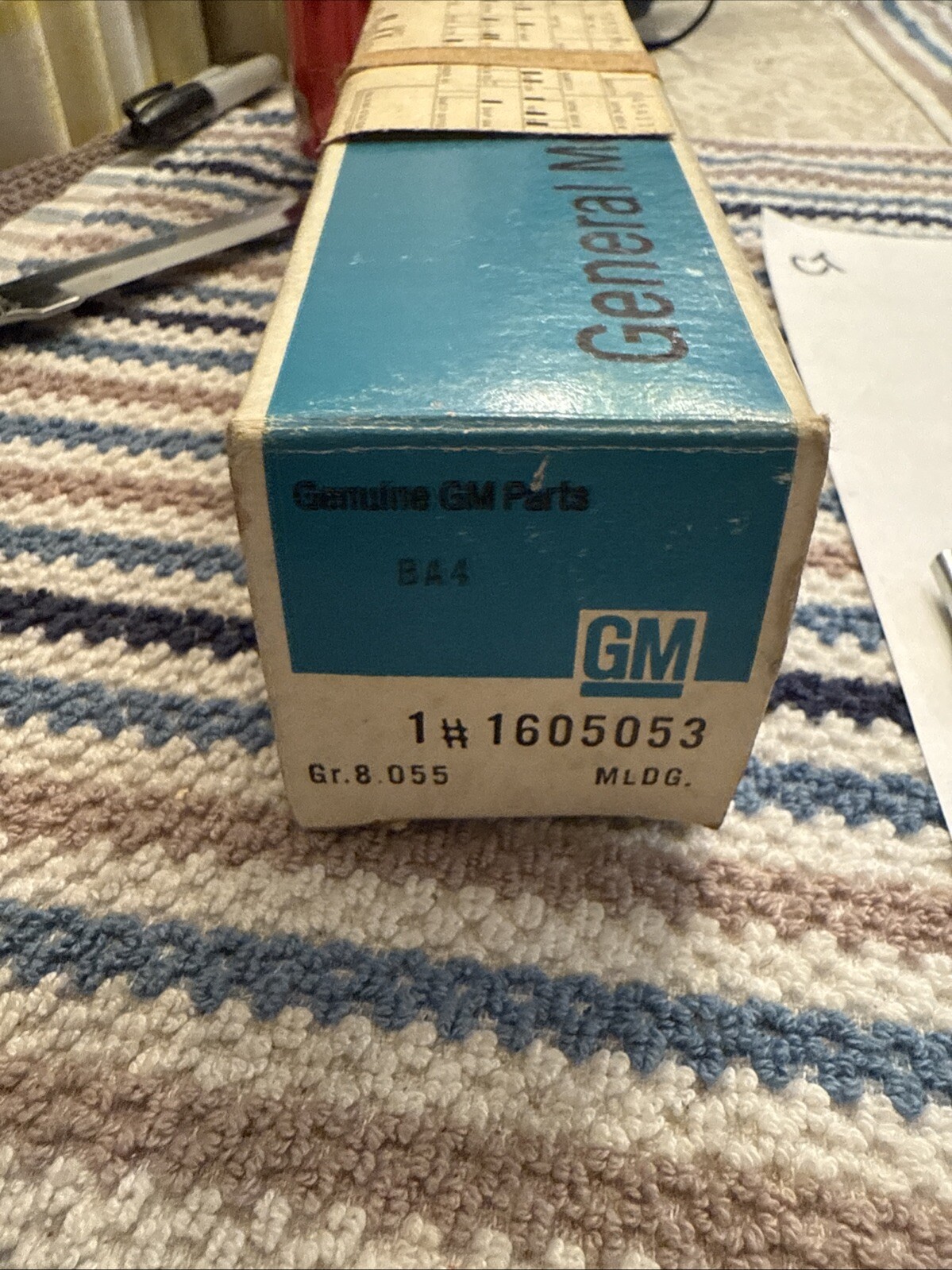 NOS 1974 Cadillac Front Finishing Bar 8.055 1605053 - Original Factory Box - Image 3