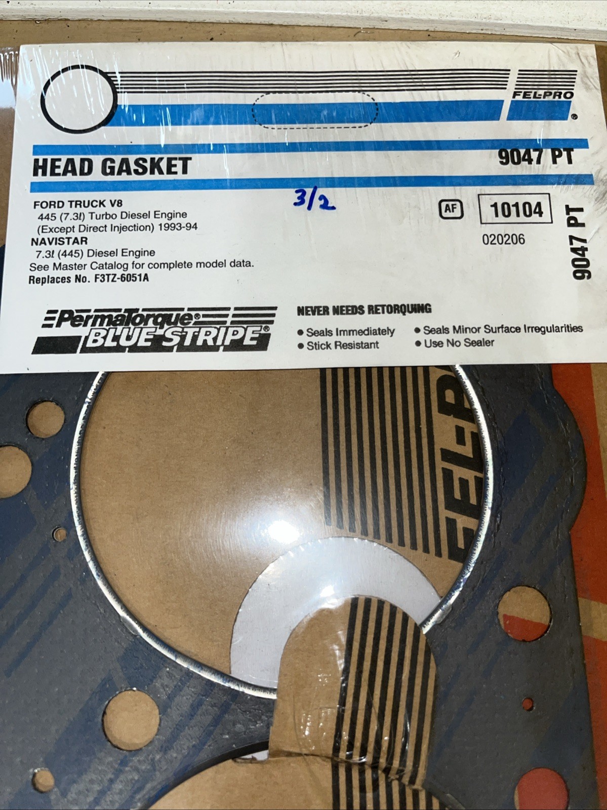 NOS FEL-PRO HEAD GASKET 9047 PT - Image 3